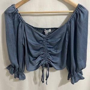 She & Sky Size Medium Blue Crop Top